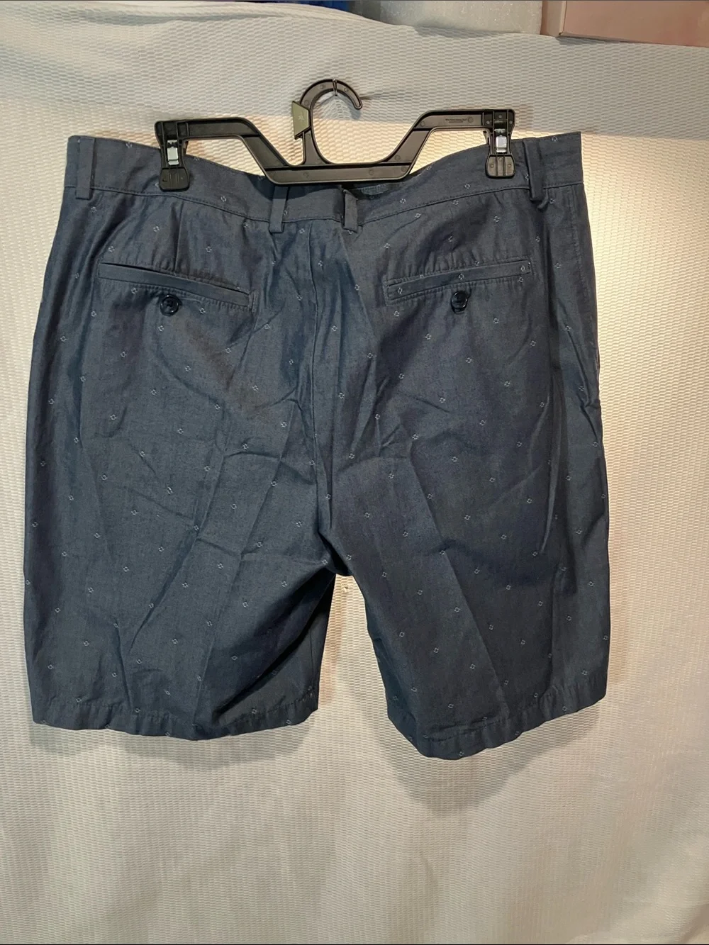 Van Heusen Men's Navy Patterned Flat Front Shorts